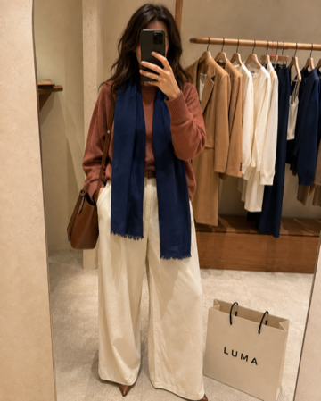 Creator trying on Luma Women pieces